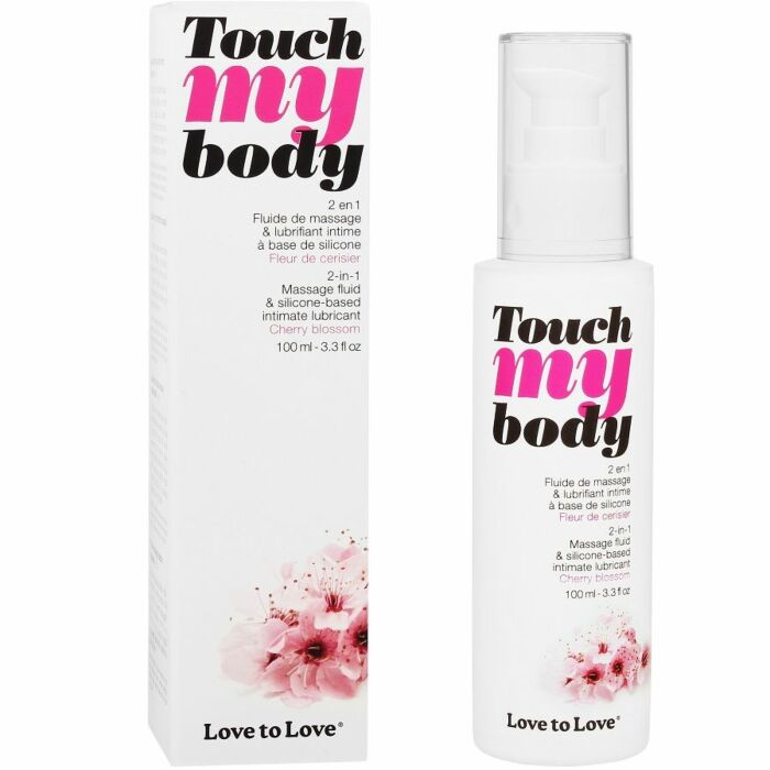 Touch my body 2 en 1 aceite masaje + lubricante silicona cerezo en flor 100ml