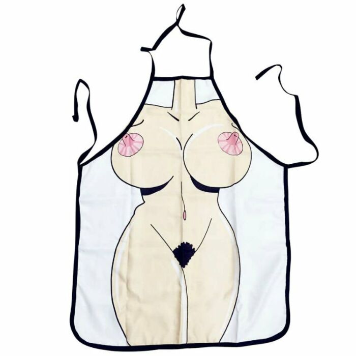 Sexy delantal chica desnuda