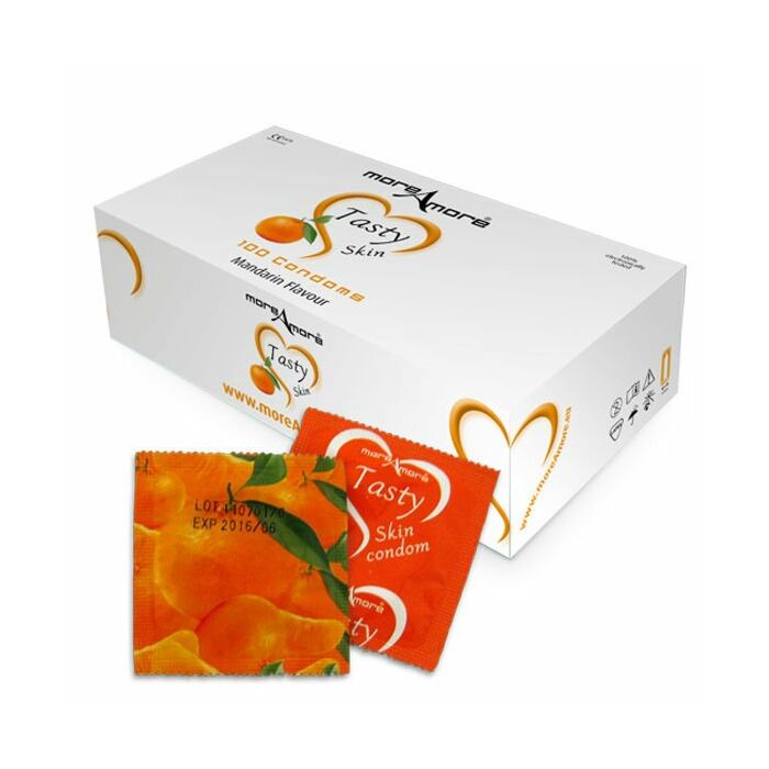 Moreamore condones sabor mandarina (caja 100 unid)