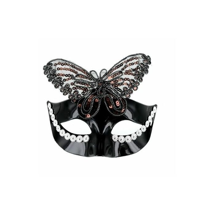 Mascara veneciana acabado negro mariposa