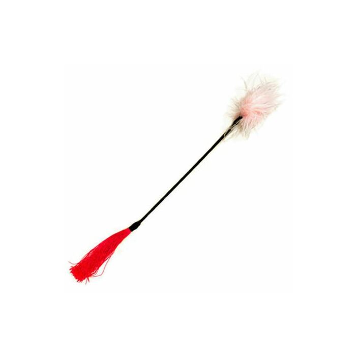 Fusta + pluma whipper tickler blanco rosa