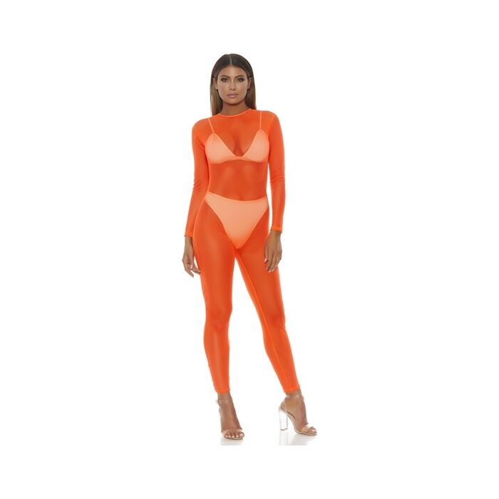 Body Mesh Naranja - Sensualidad Ajustada