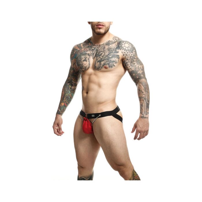 DNGEON Chain Jockstrap Rojo - Jockstrap con detalles de cadena