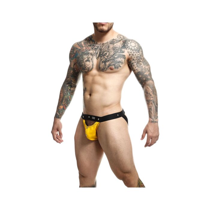 DNGEON Peekaboo Jock Amarillo - Ropa Interior Deportiva-Erótica