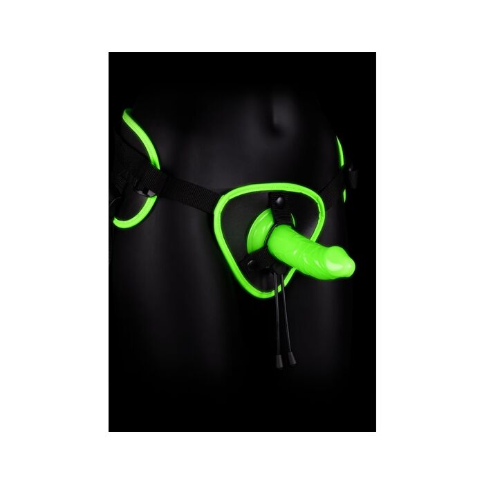 Ouch! Arnés con Strap-On y Brillo en la Oscuridad - Glow in the Dark
