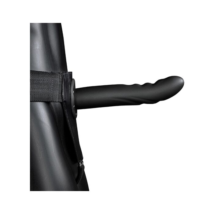 Ouch! Arnés Strap-On Hueco Curvo Texturizado - Negro 20cm