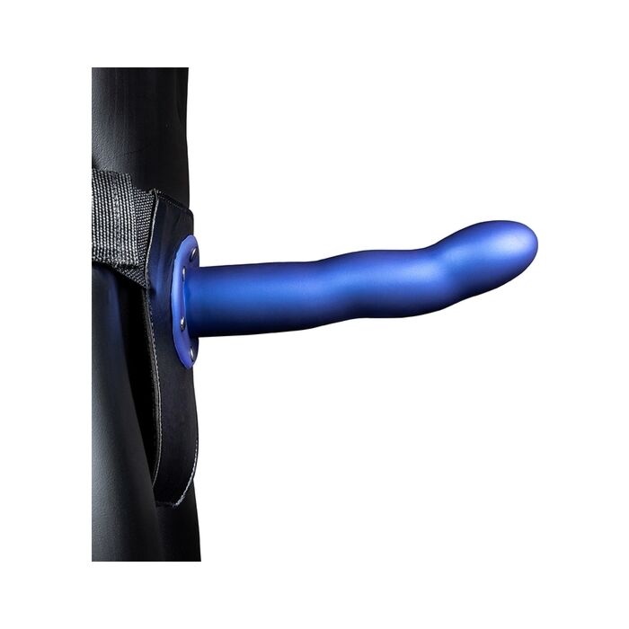 Ouch Correa Hueca Curvada Azul Metalizado 8'' - Sex Shop