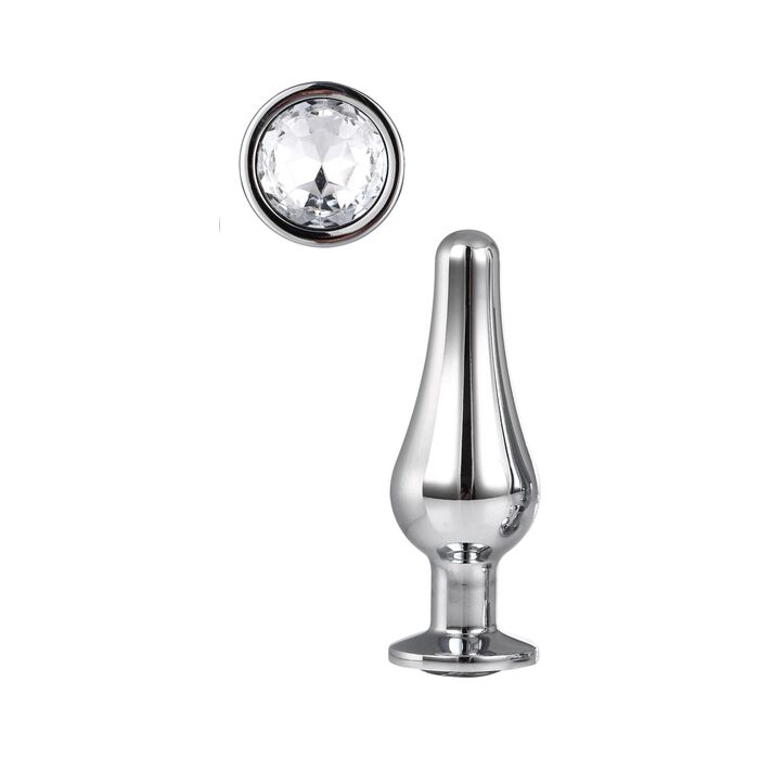 Punta Joya Anal Brillante - Plug anal de aluminio con piedra preciosa