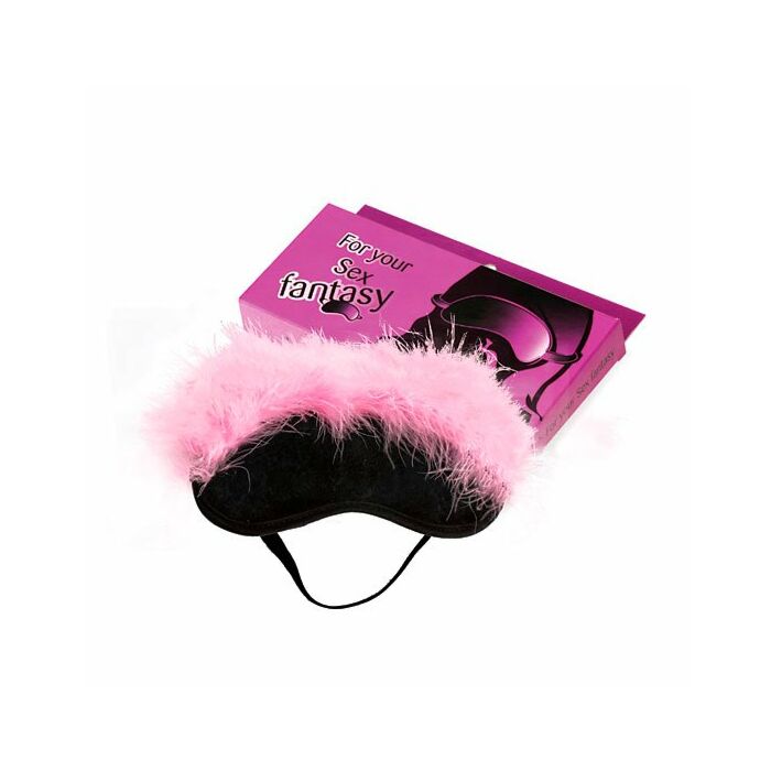 Mascara de peluche y marabu rosa-negro