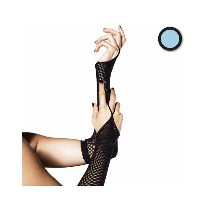 Leg avenue calentadores de brazos de red azul claro