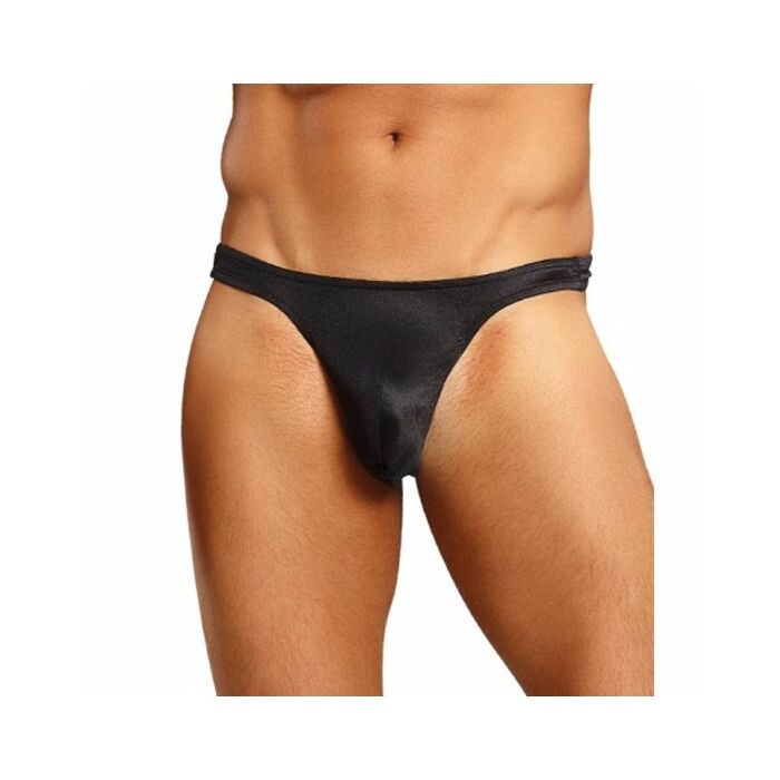 Male power tanga negro satinado