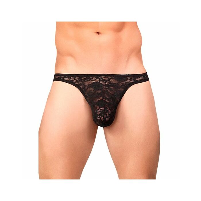 Male power tanga negro de encaje