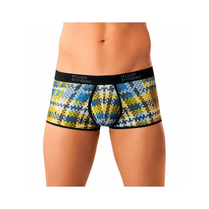 Male power boxer realzador estampado digital azul