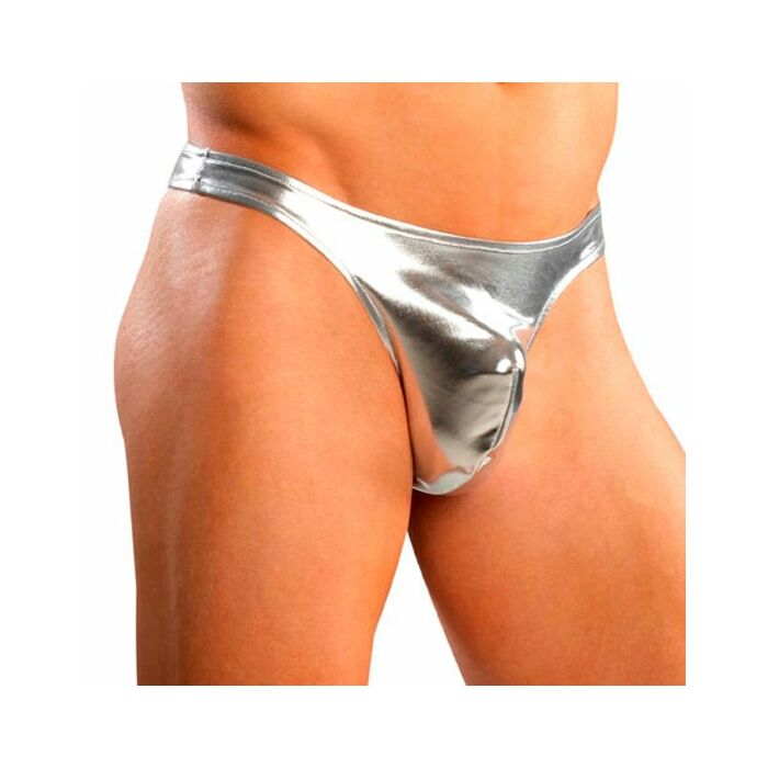 Male power tanga heavy metal plateado