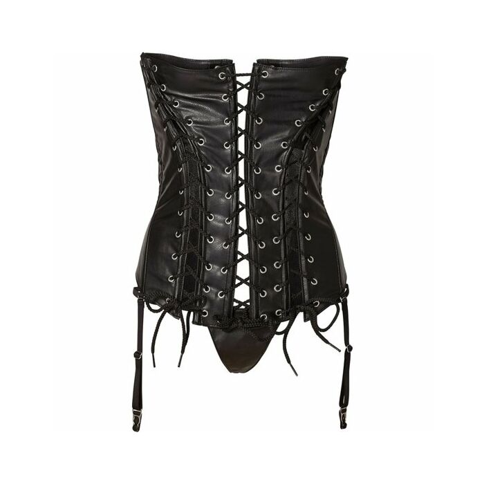 Avanza corse cordones y tanga negro