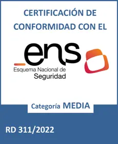 Distintivo de certificación del Esquema Nacional de Seguridad (ENS), categoría media